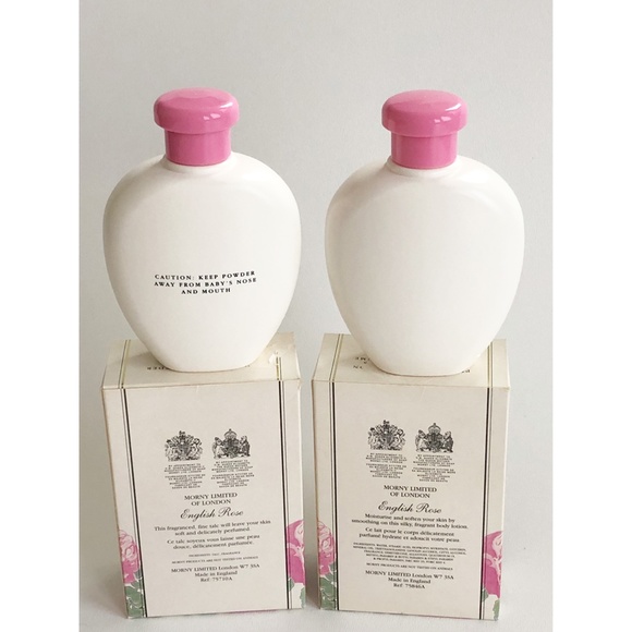 Set VTG Morny English Rose Body Powder & Perfumed Body Lotion London - Picture 2 of 3